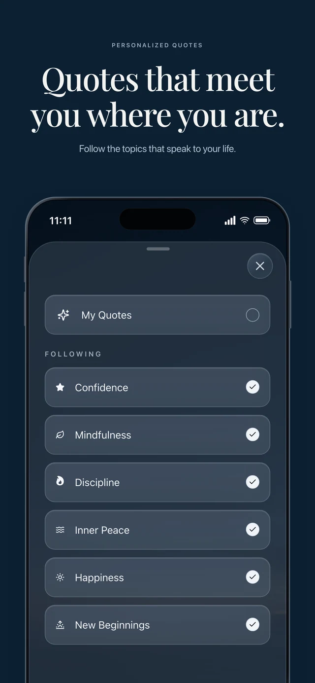 Motivational for iPhone — Your collection. Keep the words that stay with you.
